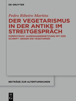 cover image of Der Vegetarismus in der Antike im Streitgespräch